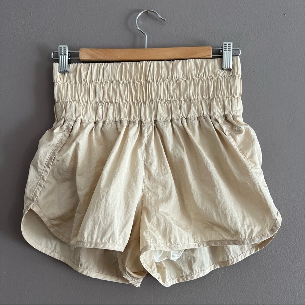 Free People Movement The Way Home Shorts Ivory/Beige Champaign Sz S